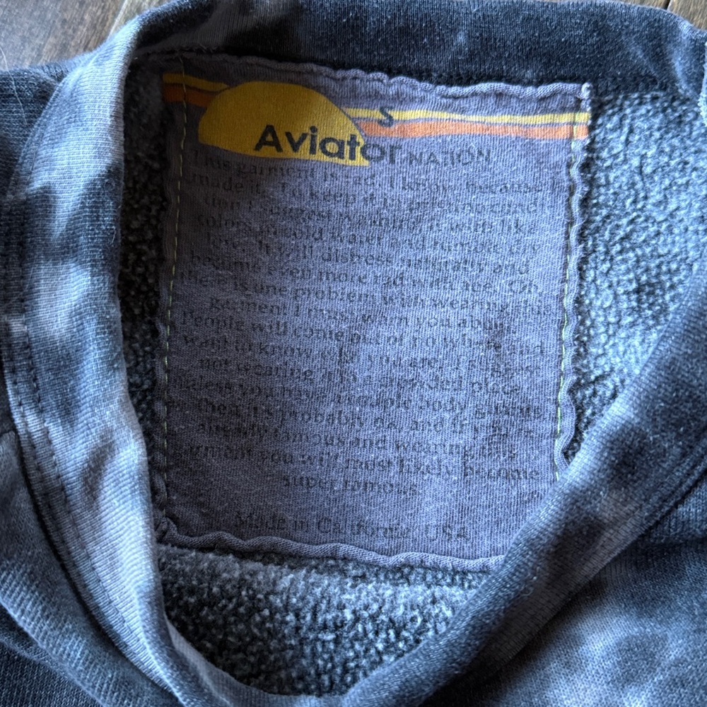Aviator Nation Black and White Tie-Dye Crewneck Sweatshirt - Picture 3 of 4
